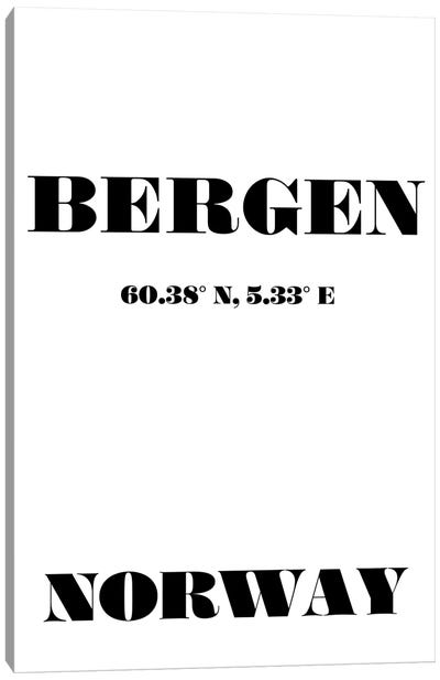 Bergen - Coordinates Canvas Art Print - Nordic Print Studio