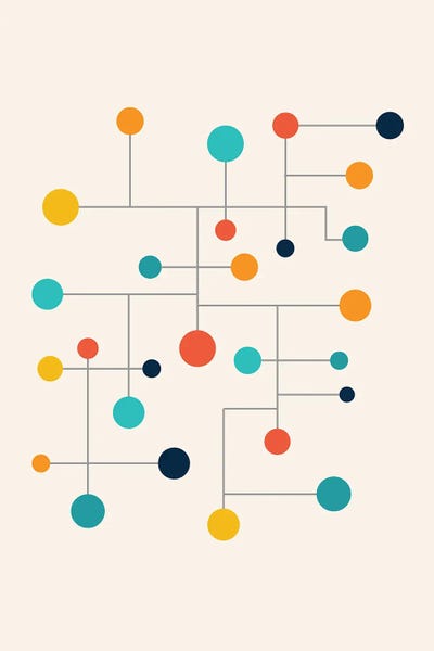 Office: Mid Century Pop Modern Circles by Nordic Print Studio