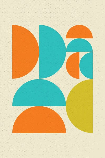 Shape Up: Mid Century Pop Modern Geometry Half Moons by Nordic Print Studio