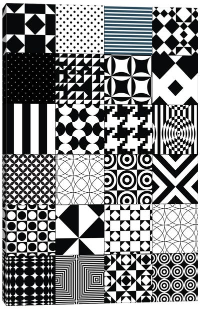 Abstract Quilt Pattern Canvas Art Print - Nordic Print Studio