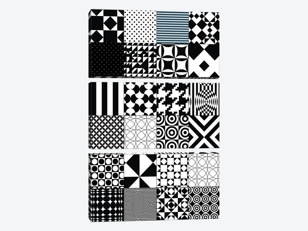 Abstract Quilt Pattern by Nordic Print Studio 3-piece Canvas Artwork