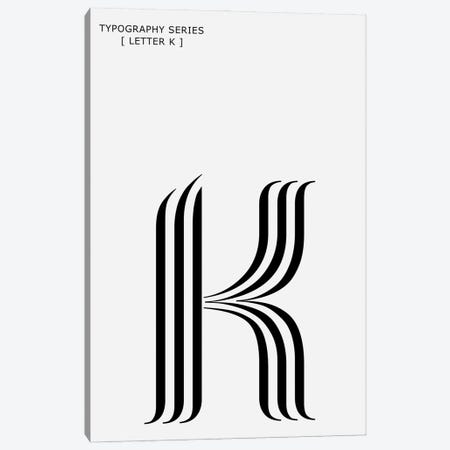Typography Series Letter K Canvas Print #NPS128} by Nordic Print Studio Art Print