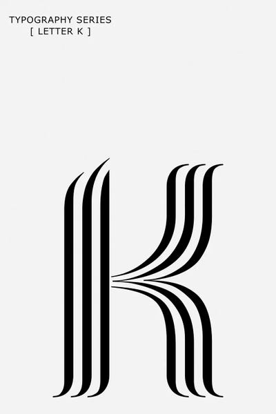 Kids Educational Art: Typography Series Letter K by Nordic Print Studio