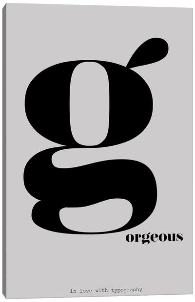 Typography Series Letter G-Orgeous Canvas Art Print - Letter G