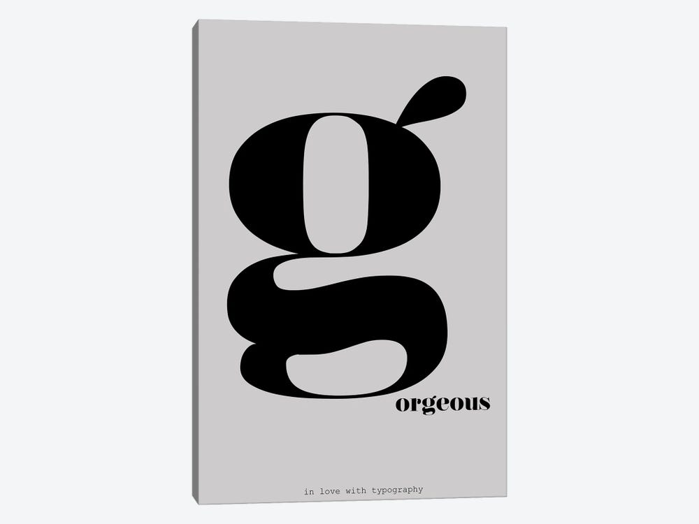 Typography Series Letter G-Orgeous by Nordic Print Studio 1-piece Art Print