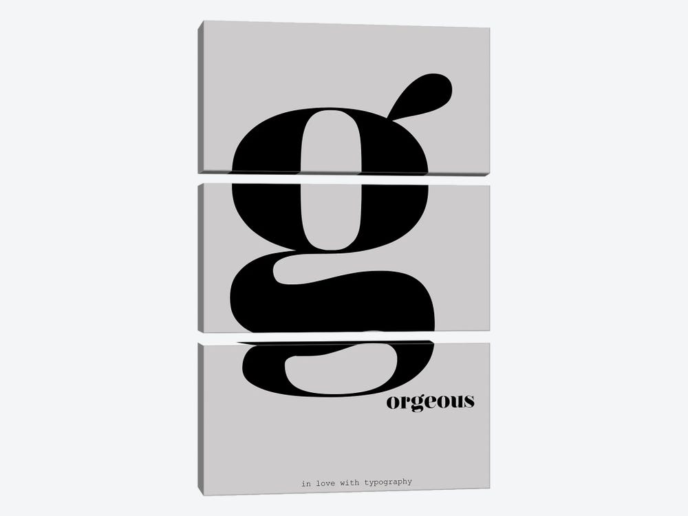 Typography Series Letter G-Orgeous by Nordic Print Studio 3-piece Art Print