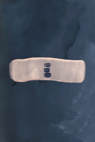 Abstract Study Navy Blue & Blush I by Nordic Print Studio framed canvas print