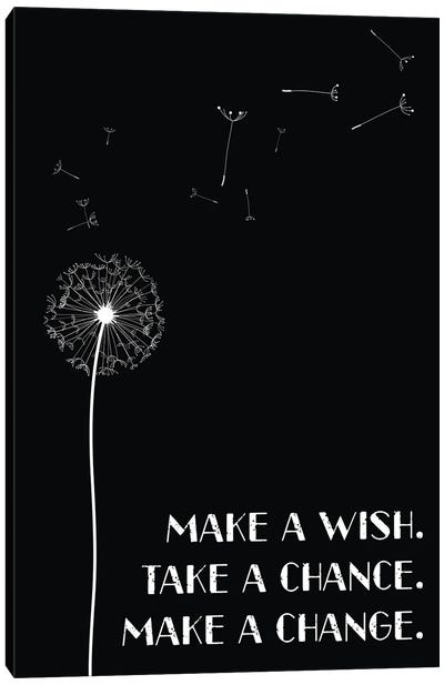 Dandelion Make A Wish Inspirational Canvas Art Print - Dandelion Art