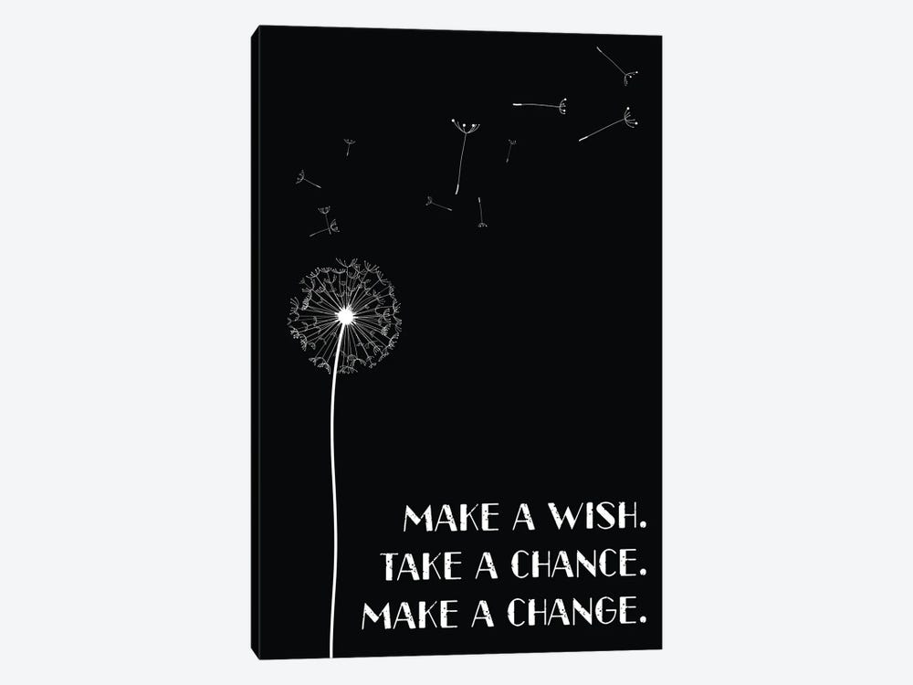 Dandelion Make A Wish Inspirational by Nordic Print Studio 1-piece Canvas Print