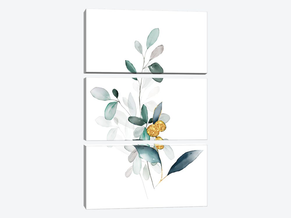 Minimalist Botanical Florals - Sage by Nordic Print Studio 3-piece Canvas Artwork