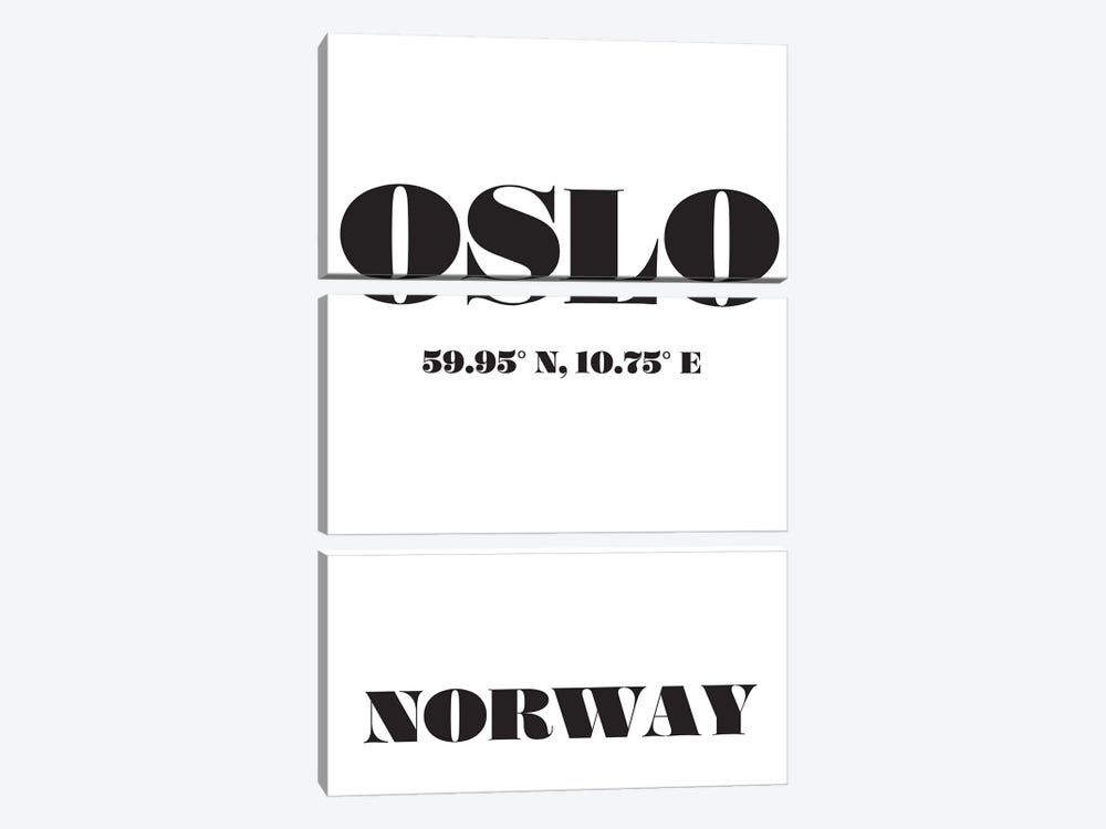 Oslo Norway Coordinates by Nordic Print Studio 3-piece Canvas Art Print