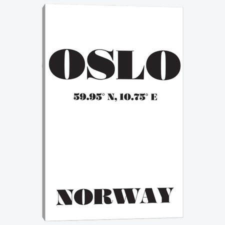 Oslo Norway Coordinates Canvas Print #NPS145} by Nordic Print Studio Canvas Wall Art