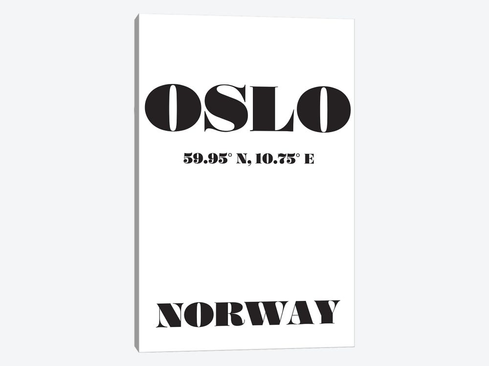 Oslo Norway Coordinates by Nordic Print Studio 1-piece Canvas Art Print