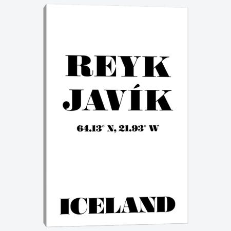 Reykjavik Iceland Coordinates Canvas Print #NPS148} by Nordic Print Studio Canvas Art Print