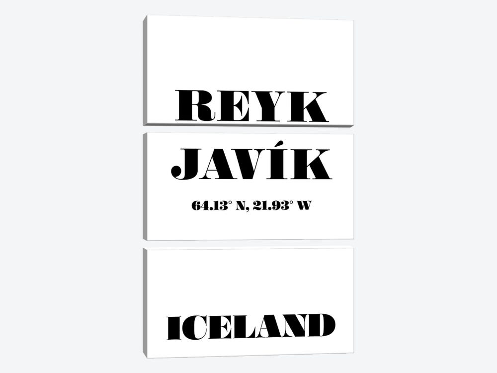 Reykjavik Iceland Coordinates by Nordic Print Studio 3-piece Canvas Art