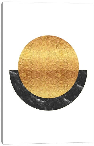 New Gold Sun Rising Abstract Canvas Art Print - Nordic Print Studio