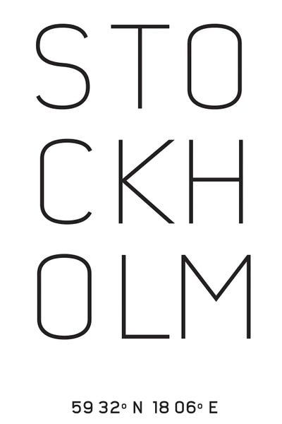Sweden: Stockholm Sweden Latitude Longitude Coordinates by Nordic Print Studio