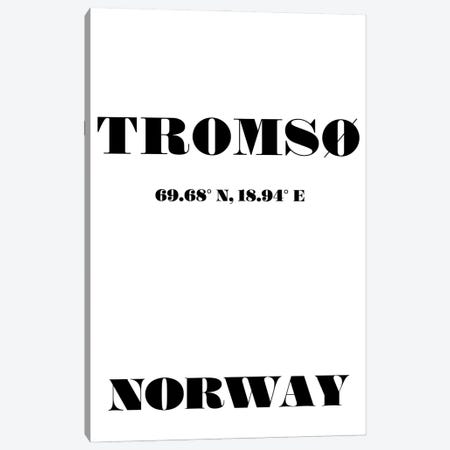 Tromso Norway Coordinates Canvas Print #NPS157} by Nordic Print Studio Art Print