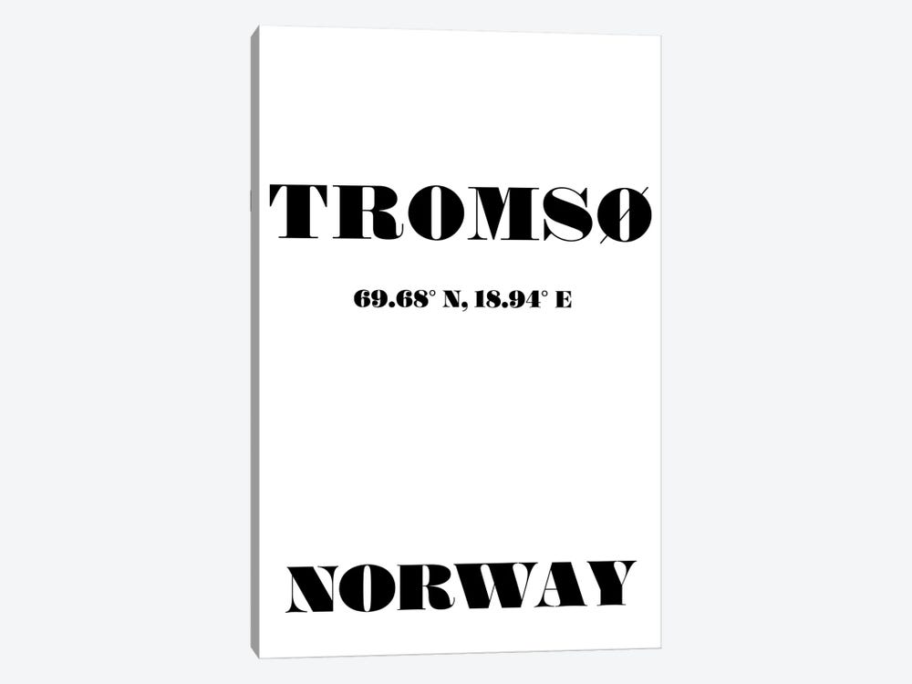 Tromso Norway Coordinates by Nordic Print Studio 1-piece Canvas Artwork