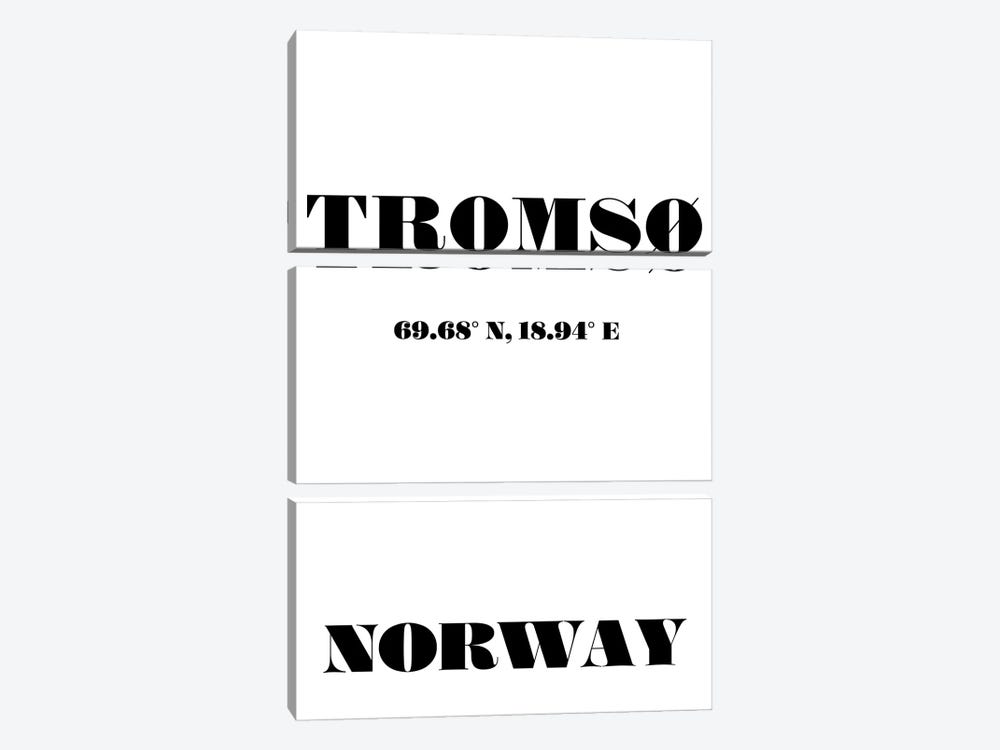 Tromso Norway Coordinates by Nordic Print Studio 3-piece Canvas Artwork