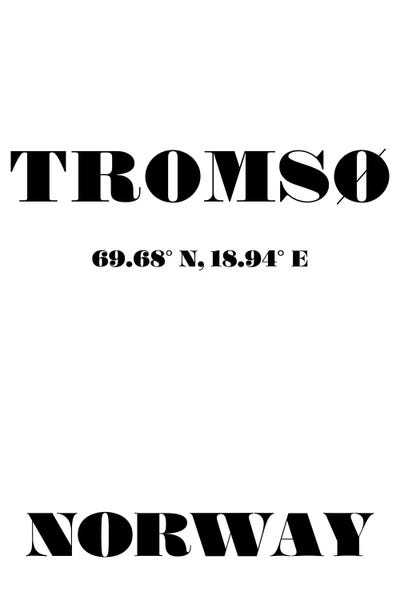 Norway: Tromso Norway Coordinates by Nordic Print Studio