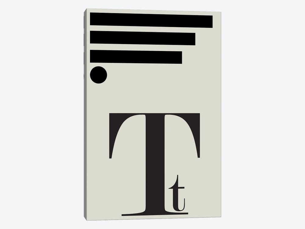 Typography Series Letter T by Nordic Print Studio 1-piece Canvas Print