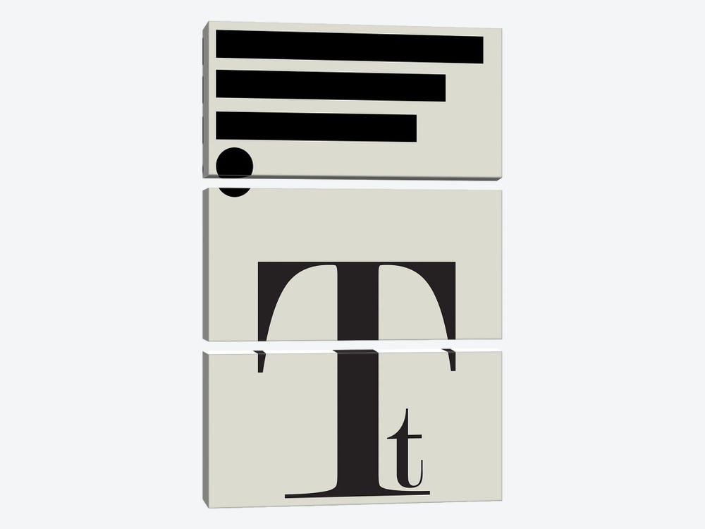 Typography Series Letter T by Nordic Print Studio 3-piece Art Print
