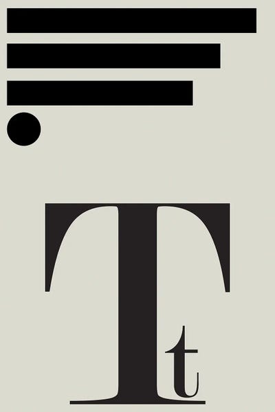 The Letter T: Typography Series Letter T by Nordic Print Studio