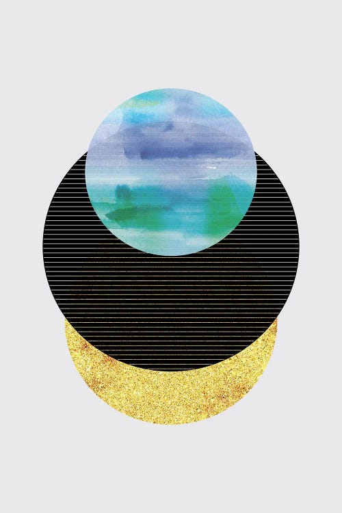 Underwater Sunset Abstract Geometric Circle Art by Nordic Print Studio wall art