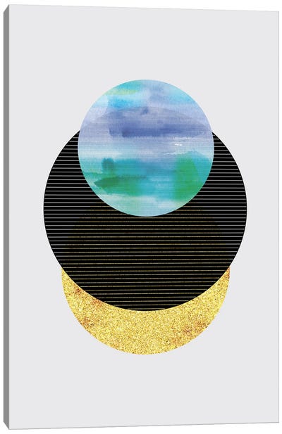 Underwater Sunset Abstract Geometric Circle Art Canvas Art Print - Nordic Print Studio