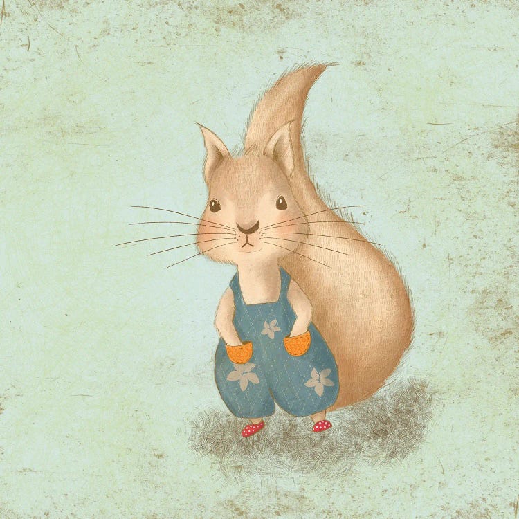 Cute Baby Squirrel by Nordic Print Studio wall art