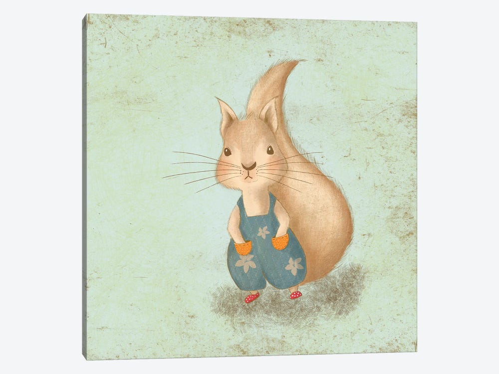 Cute Baby Squirrel by Nordic Print Studio 1-piece Canvas Print