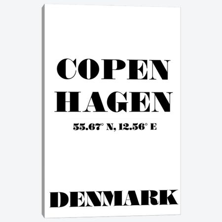 Copenhagen - Coordinates Canvas Print #NPS19} by Nordic Print Studio Art Print