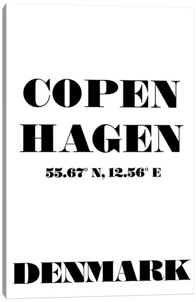 Copenhagen - Coordinates Canvas Art Print - Copenhagen