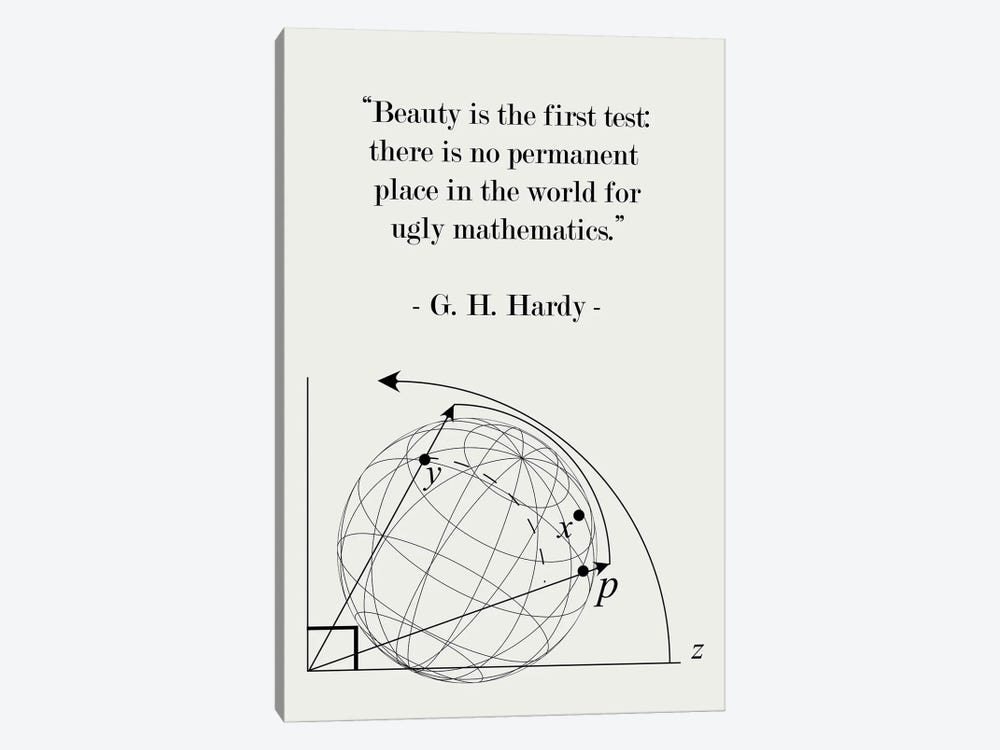 G.H. Hardy Mathematics Quote by Nordic Print Studio 1-piece Canvas Art