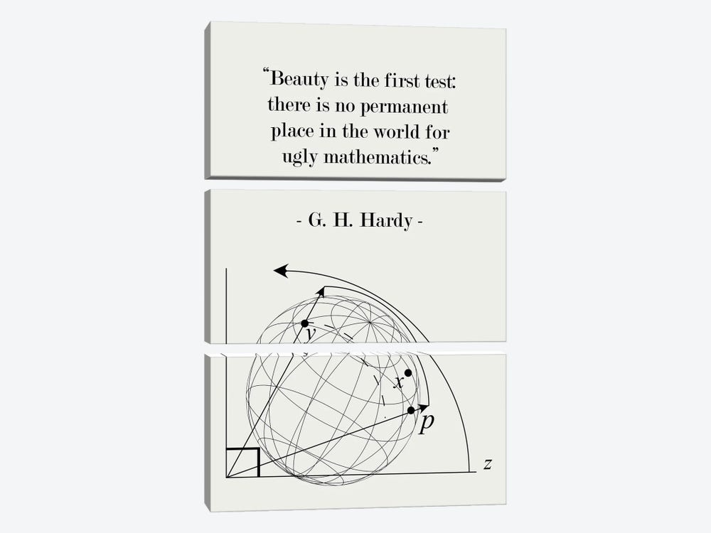 G.H. Hardy Mathematics Quote by Nordic Print Studio 3-piece Canvas Art