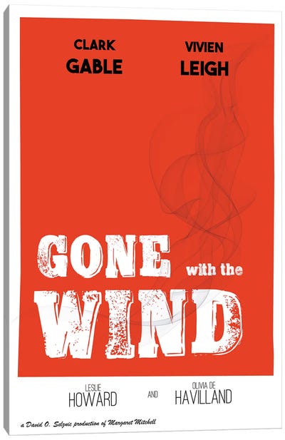 Gone With The Wind Alternative Movie Poster Canvas Art Print - Romance Movie Art