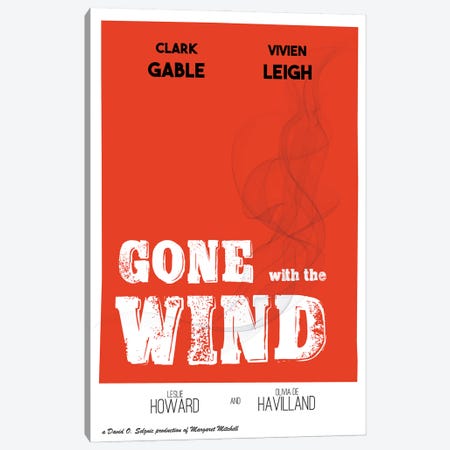 Gone With The Wind Alternative Movie Poster Canvas Print #NPS26} by Nordic Print Studio Canvas Print