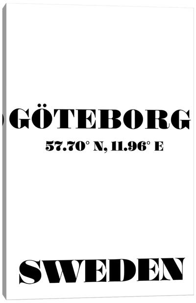 Goteborg, Sweden - Coordinates Canvas Art Print - Sweden Art