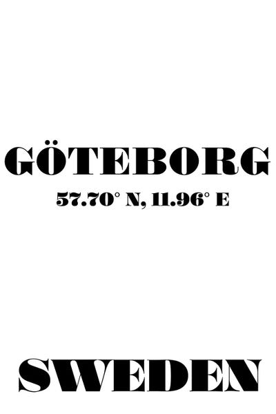 Sweden: Goteborg, Sweden - Coordinates by Nordic Print Studio