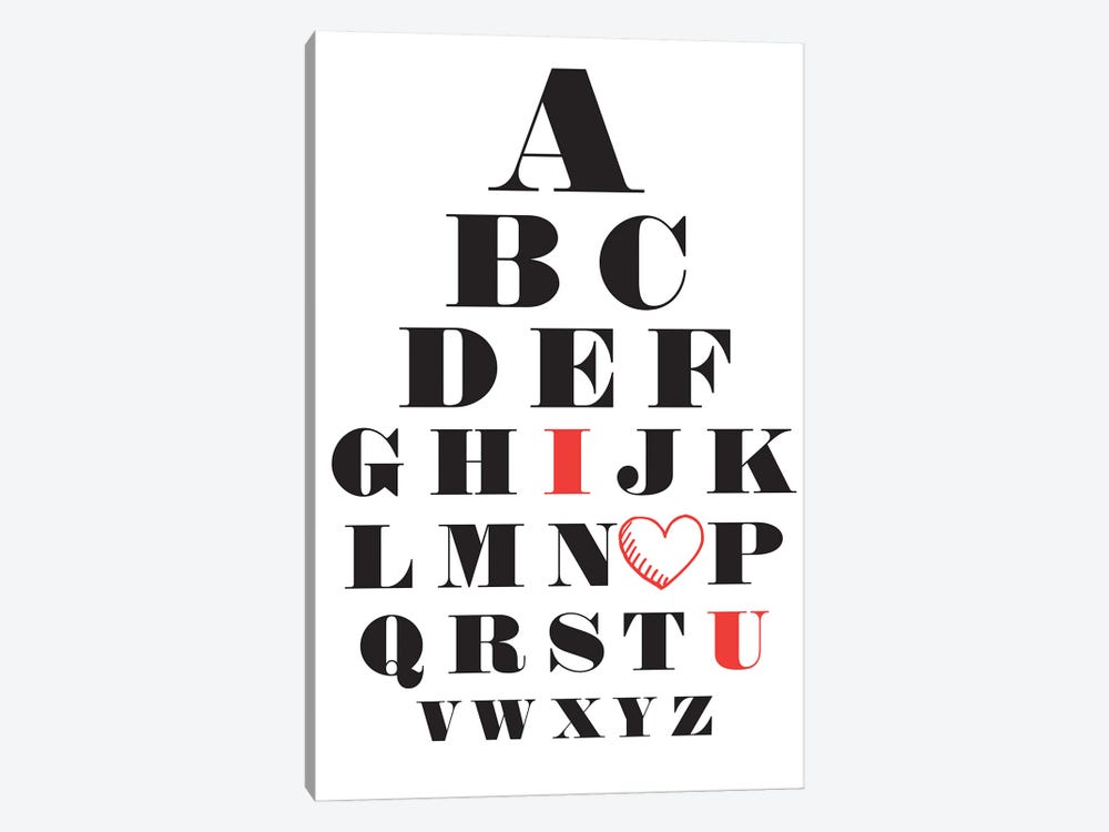 Love Alphabet by Nordic Print Studio 1-piece Canvas Print