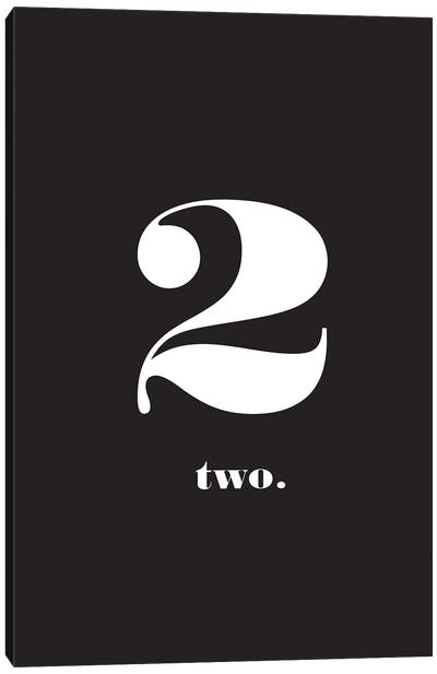 No. 2 - Typography Print Canvas Art Print - Number Art