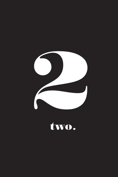Numbers: No. 2 - Typography Print by Nordic Print Studio