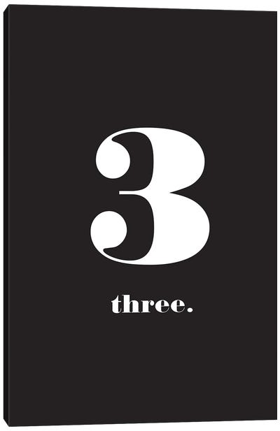 No. 3 - Typography Print Canvas Art Print - Number Art
