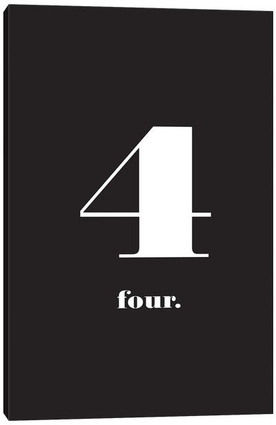 No. 4 - Typography Print Canvas Art Print - Number Art