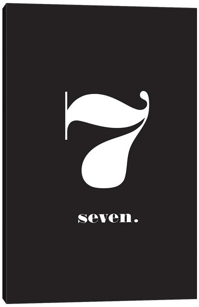 No. 7 - Typography Print Canvas Art Print - Number Art
