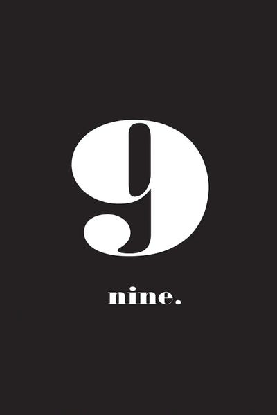 Kids Educational Art: No. 9 - Typography Print by Nordic Print Studio