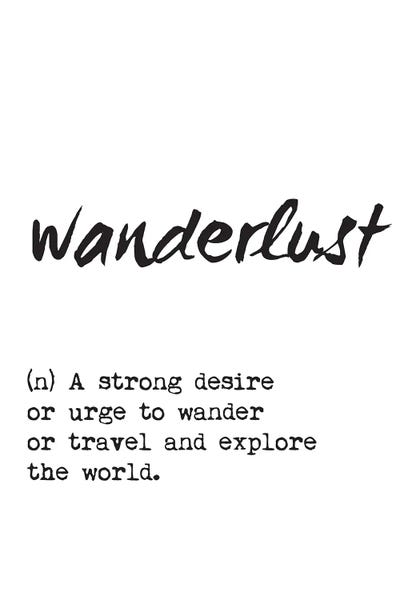 Wanderlust Definition by Nordic Print Studio framed canvas print