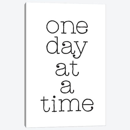 One Day At A Time Inspirational Quote Canvas Print #NPS44} by Nordic Print Studio Canvas Print