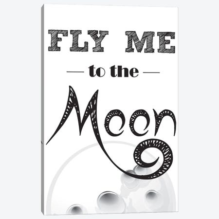 Fly Me To The Moon Canvas Print #NPS47} by Nordic Print Studio Canvas Art Print